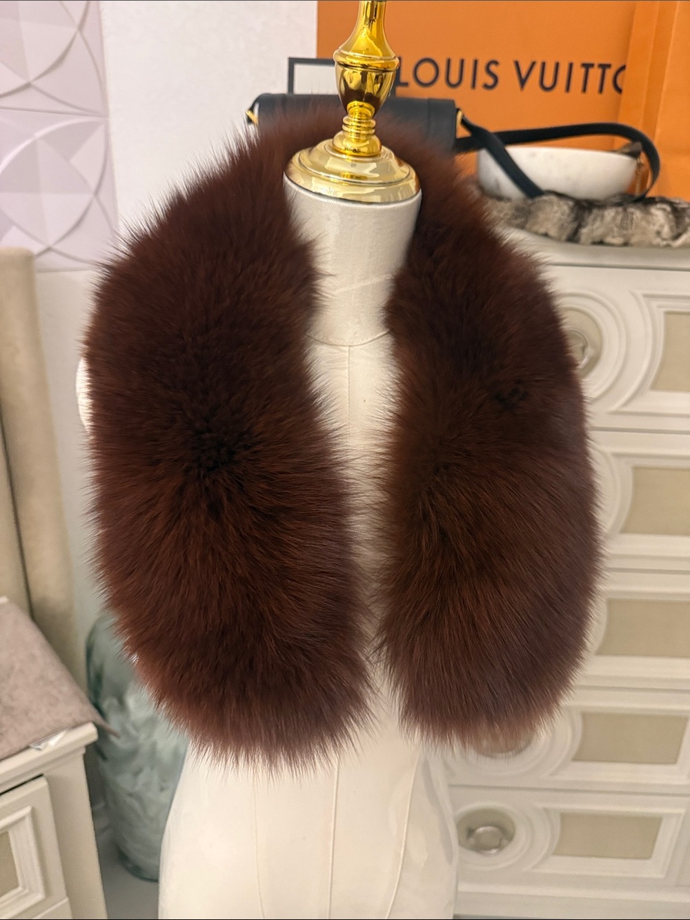 Real Fox fur scarf collar clip on